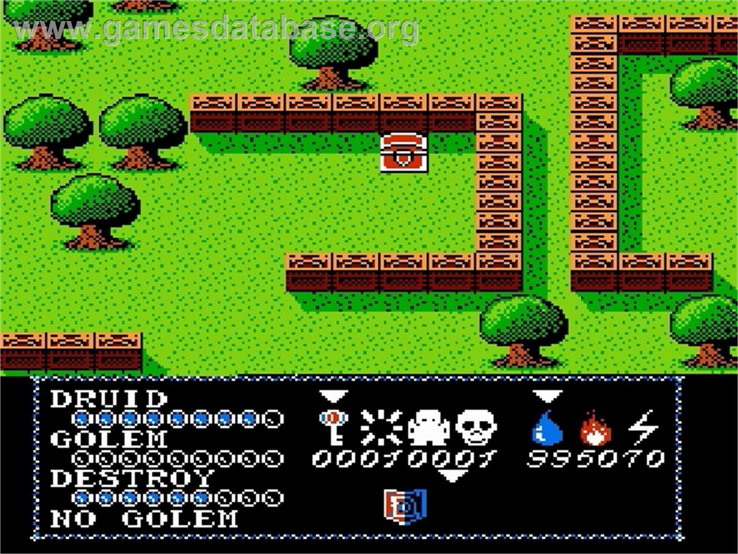 Druid - Kyoufu no Tobira - Nintendo Famicom Disk System - Artwork - In Game