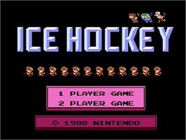 Title screen of Ice Hockey on the Nintendo Famicom Disk System.