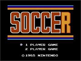 Title screen of Soccer on the Nintendo Famicom Disk System.