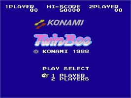 Title screen of TwinBee on the Nintendo Famicom Disk System.
