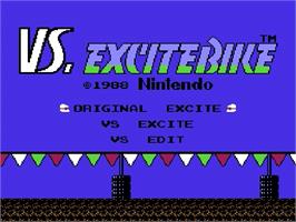 Title screen of Vs. Excitebike on the Nintendo Famicom Disk System.