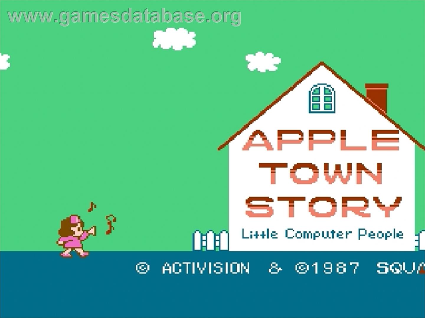 Apple Town Monogatari - Little Computer People - Nintendo Famicom Disk System - Artwork - Title Screen