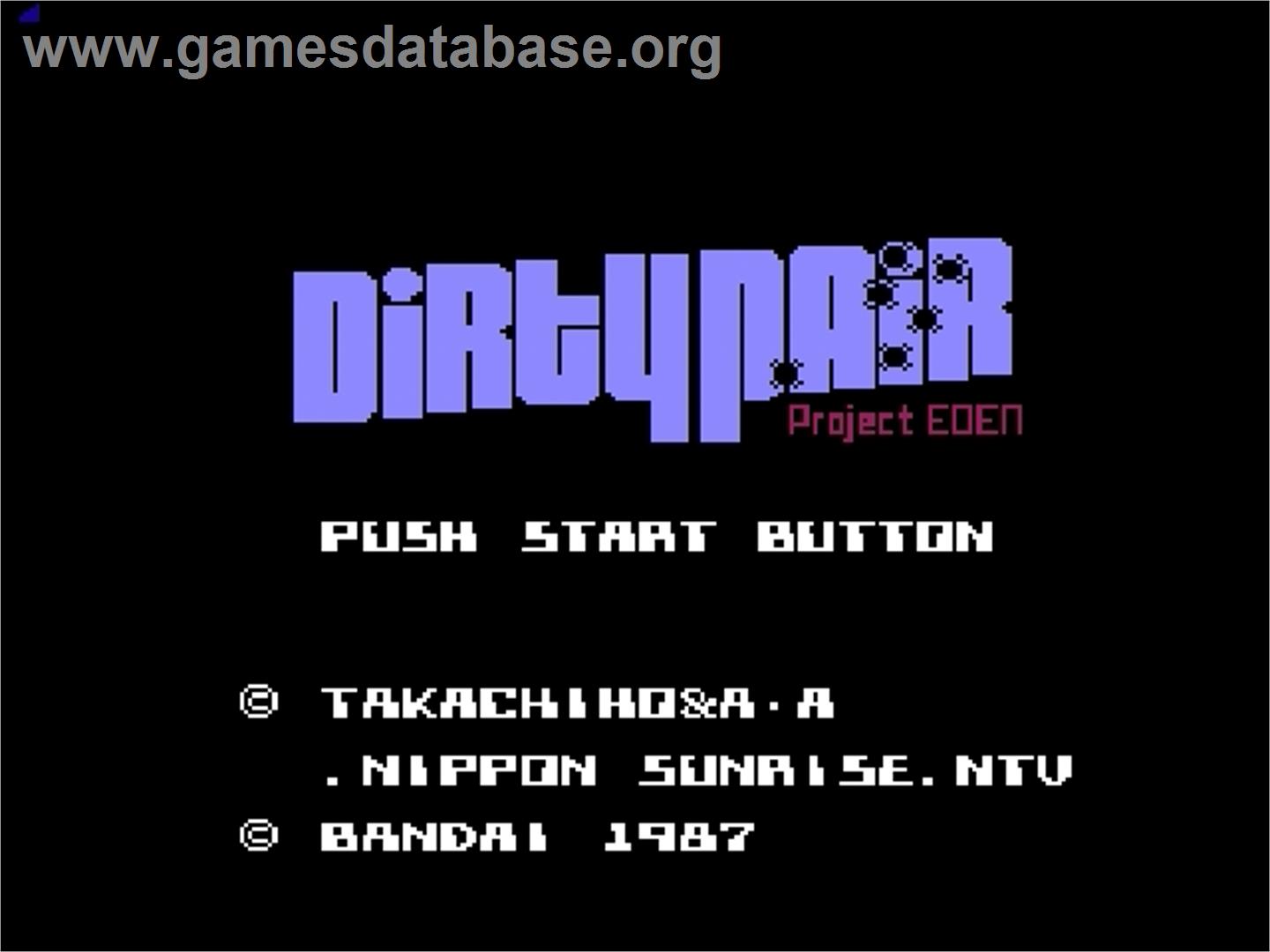 Dirty Pair - Project Eden - Nintendo Famicom Disk System - Artwork - Title Screen