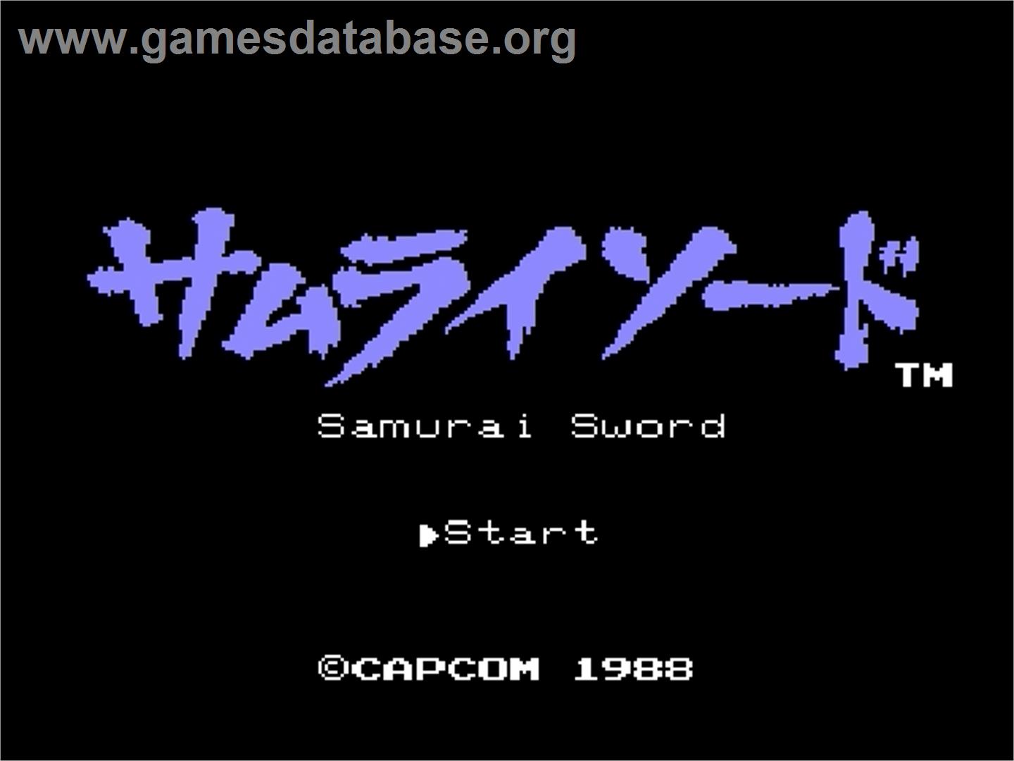 Samurai Sword - Nintendo Famicom Disk System - Artwork - Title Screen
