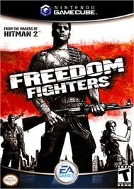 Box cover for Freedom Fighters on the Nintendo GameCube.