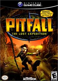 Box cover for Pitfall: The Lost Expedition on the Nintendo GameCube.