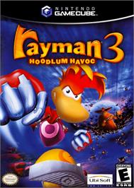Box cover for Rayman 3: Hoodlum Havoc on the Nintendo GameCube.