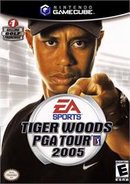 Box cover for Tiger Woods PGA Tour 2005 on the Nintendo GameCube.