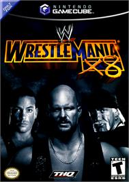 Box cover for WWE WrestleMania X8 on the Nintendo GameCube.