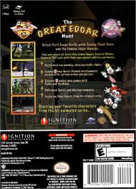 Box back cover for Animaniacs: The Great Edgar Hunt on the Nintendo GameCube.