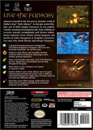 Box back cover for Baldur's Gate: Dark Alliance on the Nintendo GameCube.