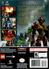 Box back cover for Bionicle Heroes on the Nintendo GameCube.