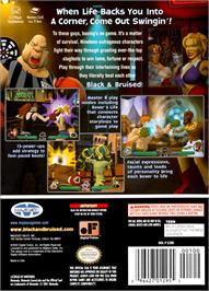 Box back cover for Black & Bruised on the Nintendo GameCube.