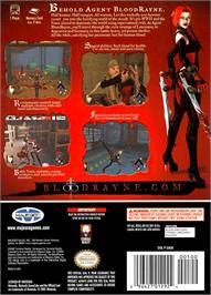 Box back cover for BloodRayne on the Nintendo GameCube.