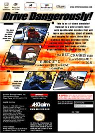 Box back cover for Burnout on the Nintendo GameCube.