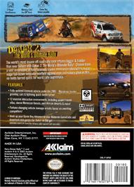 Box back cover for Dakar 2: The World's Ultimate Rally on the Nintendo GameCube.