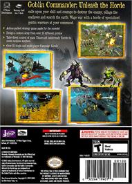 Box back cover for Goblin Commander: Unleash the Horde on the Nintendo GameCube.