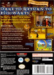 Box back cover for Harry Potter and the Chamber of Secrets on the Nintendo GameCube.