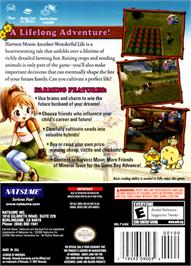 Box back cover for Harvest Moon: Another Wonderful Life on the Nintendo GameCube.
