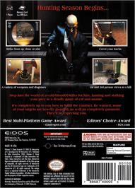 Box back cover for Hitman 2: Silent Assassin on the Nintendo GameCube.