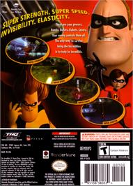 Box back cover for Incredibles on the Nintendo GameCube.