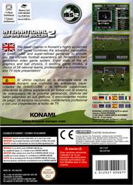 Box back cover for International Superstar Soccer 2 on the Nintendo GameCube.