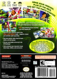 Box back cover for Karaoke Revolution Party on the Nintendo GameCube.