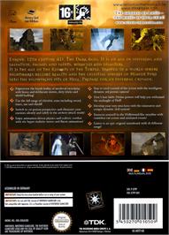 Box back cover for Knights of the Temple: Infernal Crusade on the Nintendo GameCube.