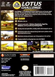 Box back cover for Lotus Challenge on the Nintendo GameCube.