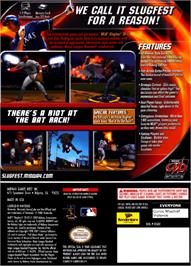 Box back cover for MLB SlugFest 20-03 on the Nintendo GameCube.