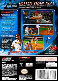 Box back cover for MLB SlugFest 20-04 on the Nintendo GameCube.