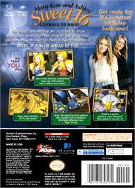 Box back cover for Mary-Kate and Ashley: Sweet 16: Licensed to Drive on the Nintendo GameCube.