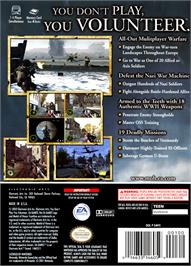 Box back cover for Medal of Honor: Frontline on the Nintendo GameCube.
