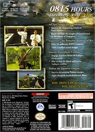 Box back cover for Medal of Honor: Rising Sun on the Nintendo GameCube.