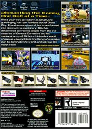 Box back cover for Metal Arms: Glitch in the System on the Nintendo GameCube.