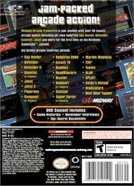 Box back cover for Midway Arcade Treasures on the Nintendo GameCube.