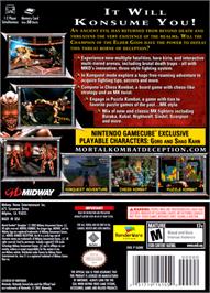 Box back cover for Mortal Kombat: Deception on the Nintendo GameCube.