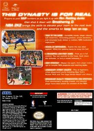 Box back cover for NBA 2K2 on the Nintendo GameCube.
