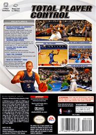 Box back cover for NBA Live 2003 on the Nintendo GameCube.