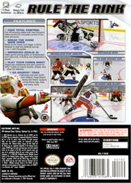 Box back cover for NHL 2003 on the Nintendo GameCube.
