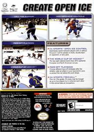 Box back cover for NHL 2005 on the Nintendo GameCube.