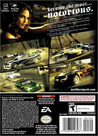 Box back cover for Need for Speed: Most Wanted on the Nintendo GameCube.