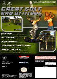 Box back cover for Outlaw Golf/Darkened Skye on the Nintendo GameCube.