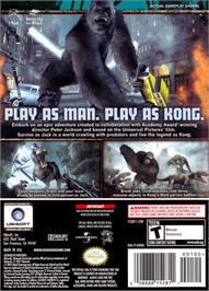 Box back cover for Peter Jackson's King Kong: The Official Game of the Movie on the Nintendo GameCube.