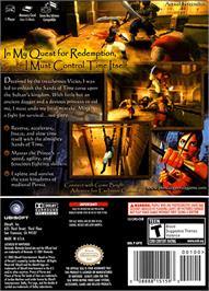 Box back cover for Prince of Persia: The Sands of Time on the Nintendo GameCube.