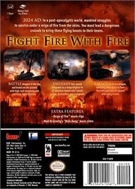 Box back cover for Reign of Fire on the Nintendo GameCube.