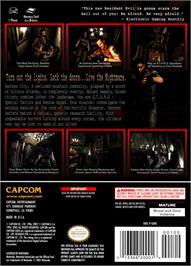 Box back cover for Resident Evil on the Nintendo GameCube.