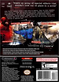 Box back cover for Second Sight on the Nintendo GameCube.