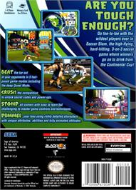 Box back cover for Sega Soccer Slam on the Nintendo GameCube.