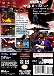 Box back cover for Shadow the Hedgehog on the Nintendo GameCube.
